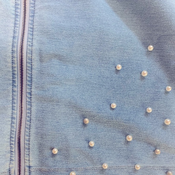 Beaded Mini Denim Skirt - Picture 6 of 7